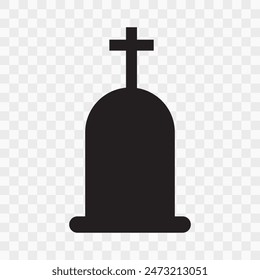 Grave Icon, vector, silhouette. Death icon, vector, Rip grave icon. Sign tombstone vector flat. Burial icon. Vector illustration.