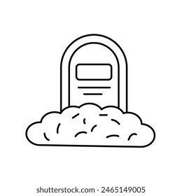 grave icon with white background vector stock illustration