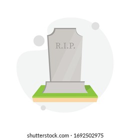 Grave illustration, Death flat icon. isolated illustration design element