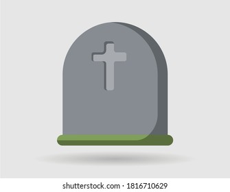 Grave illustration. Death on the grave.