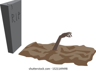 Grab, Illustration, Vektorgrafik auf weißem Hintergrund.