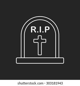 Grave line icon
