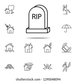 grave line icon. Insurance icons universal set for web and mobile