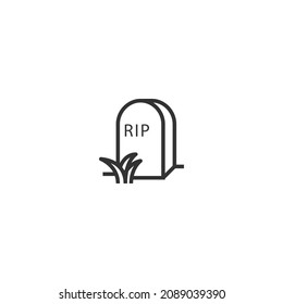grave line icon, outline vector sign, pixel perfect icon