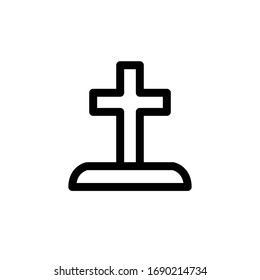 grave line icon, vector illustration