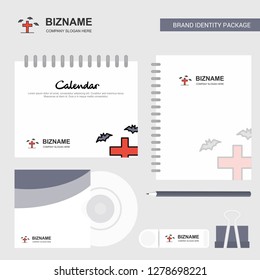 Grave Logo, Calendar Template, CD Cover, Diary and USB Brand Stationary Package Design Vector Template