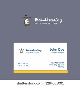 Grave logo Design with business card template. Elegant corporate identity. - Vector