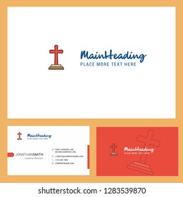 Grave Logo design with Tagline & Front and Back Busienss Card Template. Vector Creative Design
