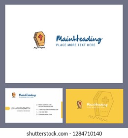 Grave  Logo design with Tagline & Front and Back Busienss Card Template. Vector Creative Design