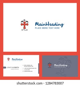 Grave Logo design with Tagline & Front and Back Busienss Card Template. Vector Creative Design