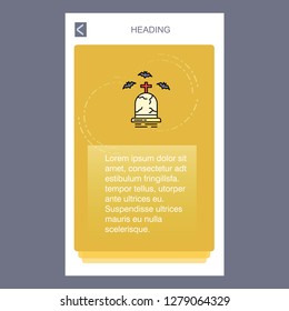 Grave mobile vertical banner design design. Vector