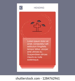 Grave mobile vertical banner design design. Vector