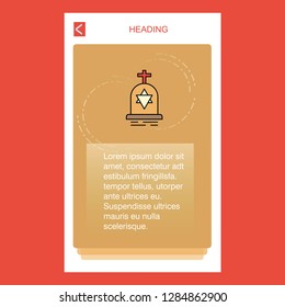 Grave mobile vertical banner design design. Vector