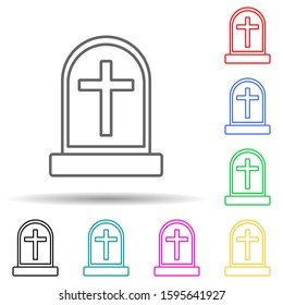 grave multi color style icon. Simple thin line, outline vector of crime Investigation icons for ui and ux, website or mobile application