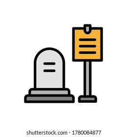 Grave. museum icon. Simple color with outline vector elements of historical things icons for ui and ux, website or mobile application