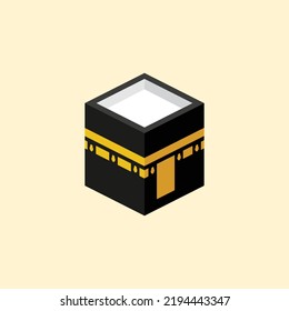 The Grave Of Prophet Muhammad, The Prophet Of Islam. Kaaba Drawing. Vector.