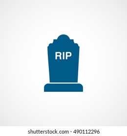 Grave RIP Halloween Concept Blue Flat Icon On White Background