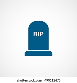 Grave RIP Halloween Concept Blue Flat Icon On White Background