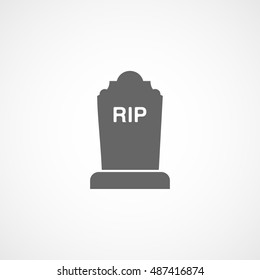 Grave RIP Halloween Concept Flat Icon On White Background