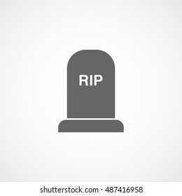 Grave RIP Halloween Concept Flat Icon On White Background