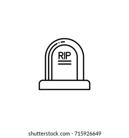 Grave RIP Halloween Concept linear icon