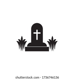 grave rip illustration logo vector