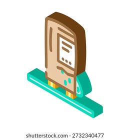 Grave site monument base isometric icon illustrating a sturdy foundation element for a memorial, symbolizing remembrance, respect, and lasting tribute in a vector illustration