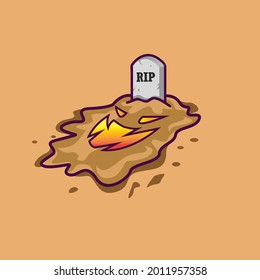 The grave smile icon vector