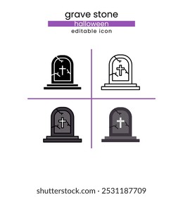 Grave Stone halloween, horror e ícone assustador