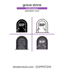 Grave stone, Halloween, mystery, spooky, horror and Scary Icon