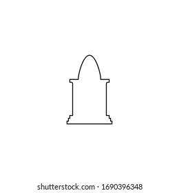 Grave stone icon. Halloween holiday symbol. Logo design element