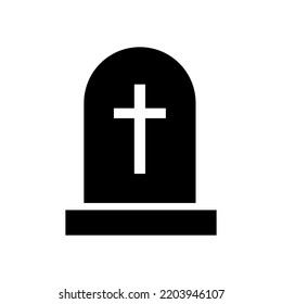 Grave Stone Icon. Peace Symbol. Ancient Stone. Vector Illustration. Stock Image. 