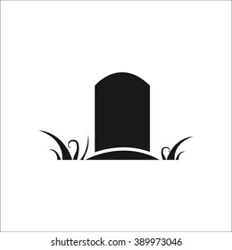 Grave Stone Simple Icon On Colorful White Background