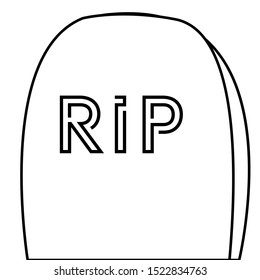 Grave stone or tombstone to halloween zombie purse or life with the inscription rip black line on white background