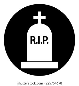 Grave symbol button on white background. Vector illustration.