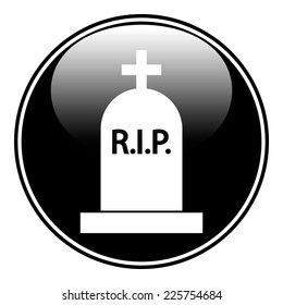 Grave symbol button on white background. Vector illustration.