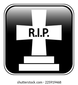 Grave symbol button on white background. Vector illustration.