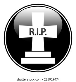 Grave symbol button on white background. Vector illustration.