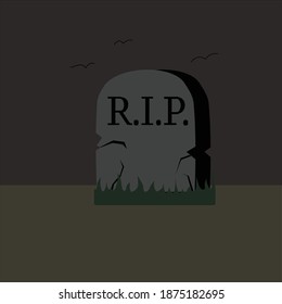 a grave and a terribly creepy background