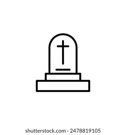 Grave Tombstone Icon Perfect for Memorial and Cemetery Themes