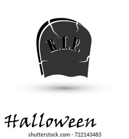 Grave with a tombstone icon, vector