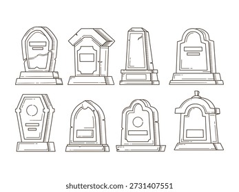Grabstein Umriss Doodle Vektorgrafik