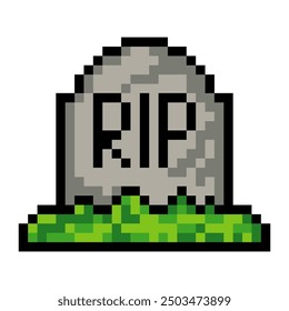  Grave tombstones in pixel art style