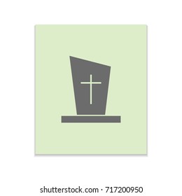 Grave Vector black icon on color sticker. Material design