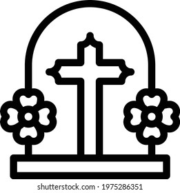 grave vector color line icon
