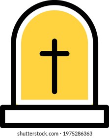 grave vector color line icon