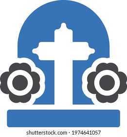 grave vector glyph color icon