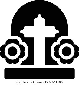 grave vector glyph flat icon