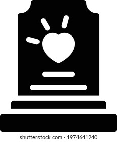 grave vector glyph flat icon