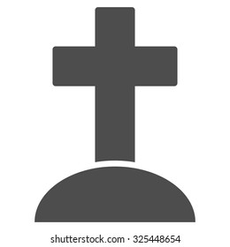 Grave vector icon. Style is flat symbol, gray color, rounded angles, white background.